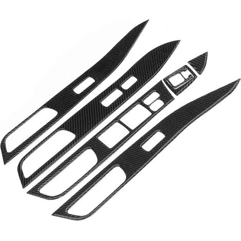7-teiliges Set aus Fensterheberschalterabdeckungen aus Kohlefaser, Zierleisten für Mitsubishi Lancer ab 2008