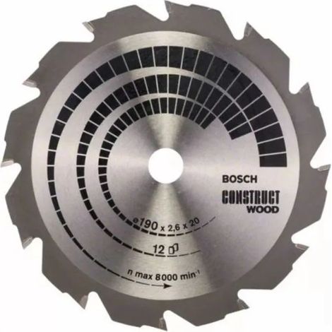 Bosch Construct Wood Kreissägeblatt 190 mm 12 Zähne (1/3)