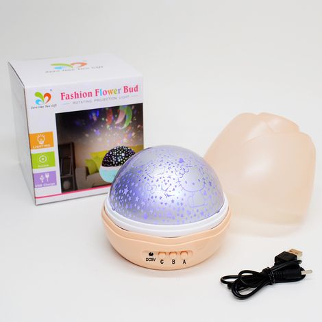 Projecteur ciel étoilé rotatif multicolore, veilleuse LED USB pour chambre rose (1/4)