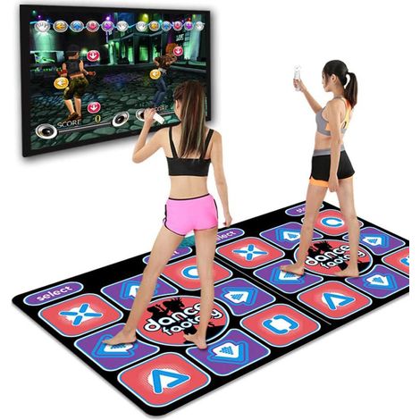 Tapis de danse sans fil double, interface double usage pour ordinateur et TV, machine de danse somatosensorielle, jeu de course et de perte de poids, couverture (1/5)