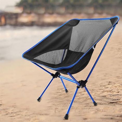 Kaelt - Chaise de camping pliable avec sac de transport Chaise de plage pliable ultra-légère Convient pour la randonnée en plein air, la pêche, le barbecue, le pique-nique, capacité de charge d'enviro (1/5)
