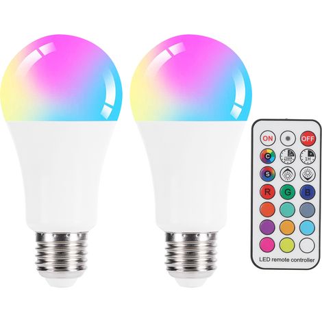 Ampoule LED RGB 10W avec télécommande E27 (1/5)