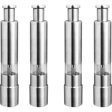 steel salt and pepper mill one handed 4 units