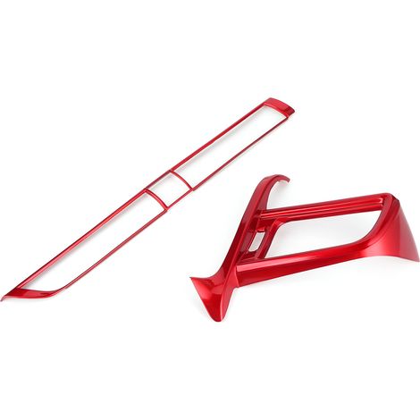 Garniture latérale gauche du tableau de bord, cadre de panneau de ventilation centrale, décoration rouge, compatible avec Camry 2018-2020 (1/5)