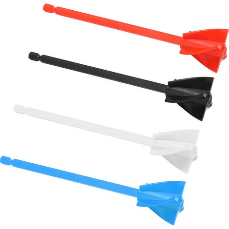 4-teiliges Set Mischpaddel aus Harz, starke und gleichmäßige Mischung, 5 Flügel, wiederverwendbarer Farbmischer, Bohrmaschinenaufsatz, Schwarz, Rot, Weiß, Blau (1/5)