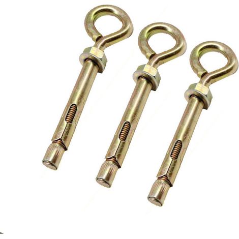[6pcs] m6 x 60 boulons de bouclier des yeux Boulons d'ancrage Crochets fermés pour une fixation sécurisée en maçonnerie, en béton (1/5)