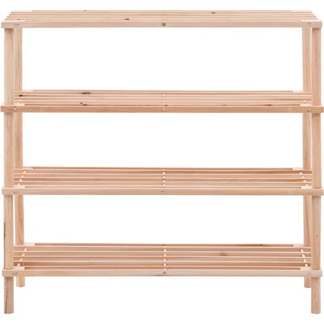 Armoire à Chaussures, Meuble Étagère de Rangement, Range-chaussures à 4 étagères Bois de sapin solide OIB2362E (1/5)