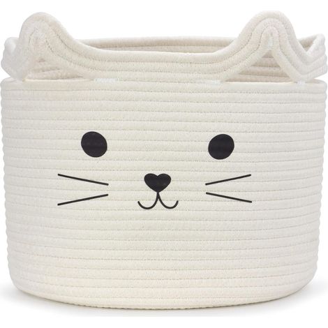 Cesta de lavandería de algodón  para ropa o juguetes, diseño bonito, para niños, bebés o mascotas. (1/4)