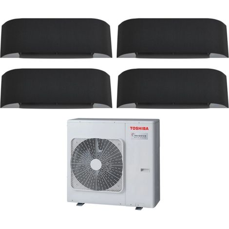 Toshiba Quadri Split Inverter Klimagerät HAORI 10+10+13 (9+9+12) RAS-4M27U2AVG-E R-32 Wi-Fi Integrated 10000+10000+13000 (9000+9000+12000) Dunkelgrau