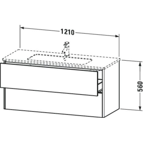 Duravit XSquare Waschtischunterbau wandhängend, 2 Schubkästen, (1/4)