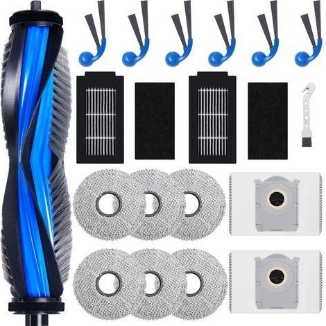 Zubehörset für den ECOVACS DEEBOT T30C Omni / T30C Omni Gen2 Saugroboter, 1 Hauptbürste, 6 Seitenbürsten, 2 Filter, 6 Tücher, 2 Staubbeutel, 1 Reinigungsbürste (1/5)