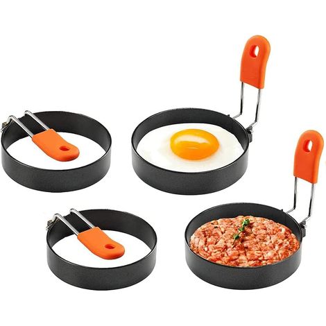 Anneau d'oeuf et moule à omelette Acier inoxydable / Silicone, pack de 4 (1/5)