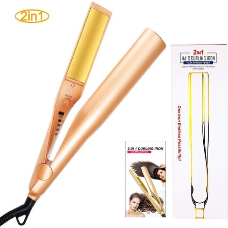 Fer à lisser et boucler Twist, 2 en 1, lisseur et boucleur avec 5 températures pour tous types de cheveux, lisseur (1/5)