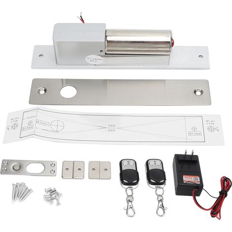 Serrure électrique à pêne Aluminium Alliage Verrouillage sécurisé avec 2 télécommandes Contrôle d'accès porte (1/5)