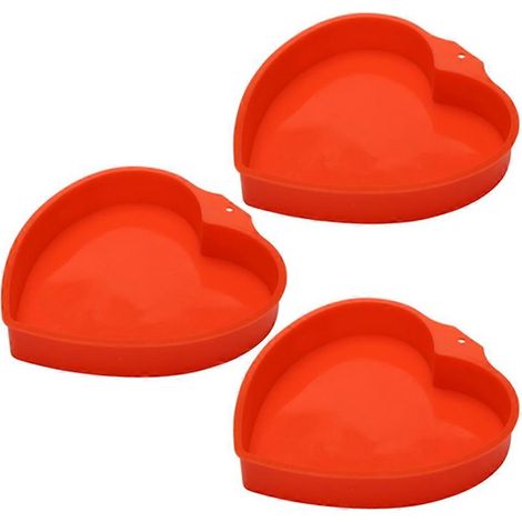 Lot de 3 moules à gâteaux en silicone en forme de cœur, 20 cm de diamètre, antiadhésifs, pour la Saint-Valentin et autres occasions spéciales. (1/5)