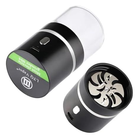 Mini macinino elettrico migliorato con batteria da 400 mAh e contenitore da 50 ml, facile da trasportare, automatico, in acciaio inossidabile, color argento. (1/5)