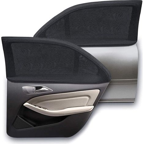 Parasol para coche con protección UV certificada，Parasol universal para ventanillas laterales，2 piezas (XL)，Accesorios para coche (1/5)