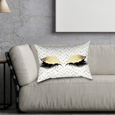 Heimdekoration Kissenbezug mit Wimpernmuster aus Polyester Büro-, Auto- oder Café-Kissenbezug (K) (1/5)