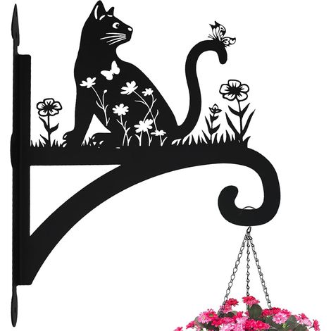 Soporte Colgante Forjado - Soporte Metalico para Cestas de Flores o Jaulas de Aves - Exterior y Jardin - 1 Unidad (1/5)