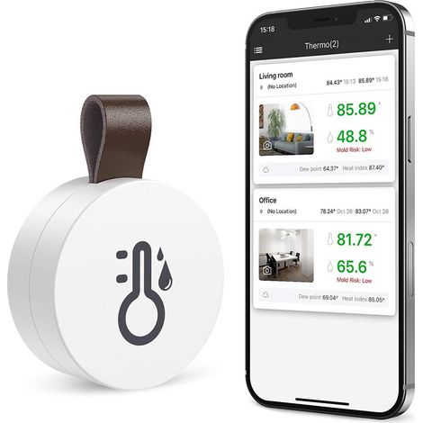 Thermomètre Hygromètre Bluetooth, Mini Capteur de Température et d'Humidité avec Écran, pour Maison et Bureau (1/5)