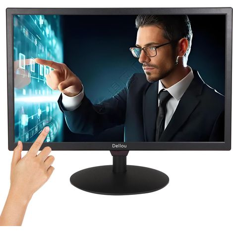 20 pouces écran tactile Écran d'affichage de surveillance caméra Moniteur de sécurité CCTV Interface multifonctionnelle BNC, HDMI, AV, VGA, USB, PC entrée Moniteur d'ordinateur LCD 1600x900 Full HD (1/5)