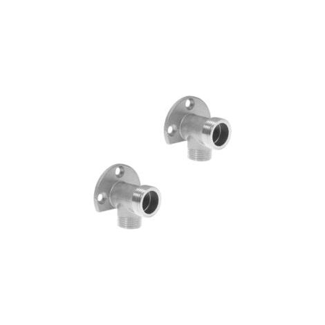 Kit d'accessoires pour robinet mitigeur de salle de bain mural 2 pièces, installation à domicile, coude mural, robinet de surface vers connecteur de tuyau (argent) - Crezuo (1/4)