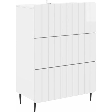Schubladenschrank Hochglanz Weiß 66 x 34,5 x 92 cm vidaXL