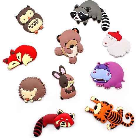 Lot de 10 aimants pour réfrigérateur, aimants pour réfrigérateur en forme d'animaux mignons (1/5)