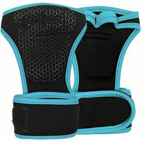Gants d'entraînement d'haltérophilie ventilés, - entraînements de gym, entraînement croisé, soutien des mains - Bleu L (1/5)