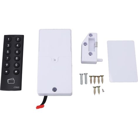 Serrure électronique numérique sans clé intelligente pour armoire, avec clavier tactile sensible et lecteur de carte, pour tiroir, armoire, penderie ou classeur, noire.