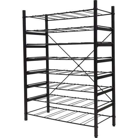 Range-bouteilles 48 bouteilles en métal noir 59 x 26 x 80 cm (1/5)