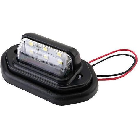 Lot de 2 feux de plaque d'immatriculation à 6 LED, éclairage latéral pratique pour voiture et camion.-7.2X4.4cm-Black (1/3)