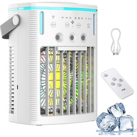 Mini climatiseur portable ventilateur brumisateur refroidisseur bureau télécommande chambre camping car -KZQ (1/4)