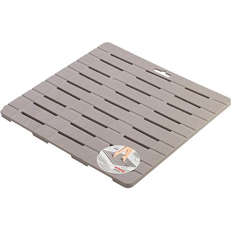Pedana doccia rigida 55x55 cm tortora in plastica PP linea Winny Feridras