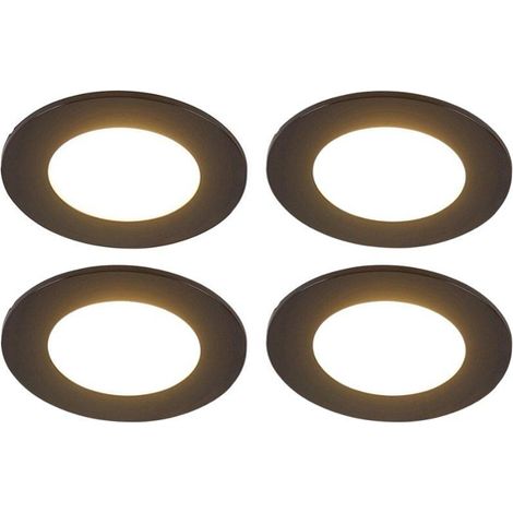 QAZQA Blanca Spot encastrable - set de 4 - 9x9cm - LED incl. - 3 niveaux de variation - IP44 - noir mat (1/5)