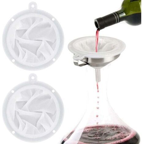 BUNTHAUS PA Stück Nylon-Siebfilter, Netz-Weinfilter, feines Sieb, kompatibel mit 5-Zoll-Küchentrichter zum Filtern von Saft, Milch, Kaffee, Wein, Öl, Lebensmitteln, 200 Mesh und 400 Mesh (1/4)