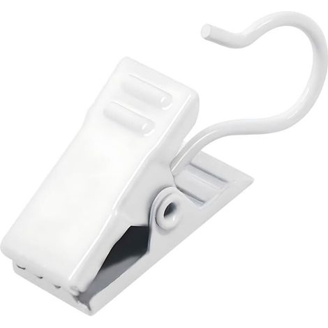 Weiße Metall-Gardinenclips mit Haken, 100er-Packung. Geeignet für Dekoration, Fotos, Hochzeiten (Klein) (F2) (1/5)