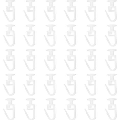 50 Pieces Curtain Track Sliders, Curtain Track Sliders Snap Hooks Curtain Hooks for Rail Type Curtain Tracks (1/5)
