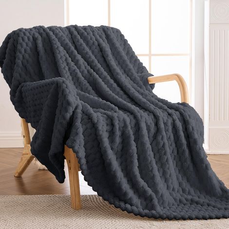 Couverture douillette moelleuse décorative pour canapé, 130 x 150 cm (1/5)