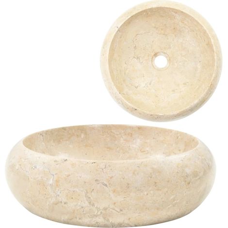 Lavabo de mármol crema 40x12 cm vidaXL (1/5)