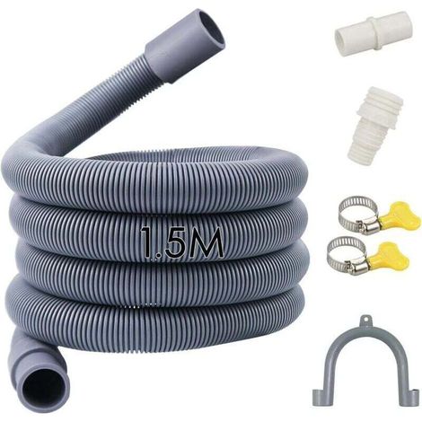 1.5 Meter Tuyau de Vidange Universel, pour machine à laver, Tuyau D'évacuation D'eau pour Lave-linge et Lave-vaisselle (1.5M) (1/4)