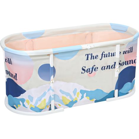 Baignoire pliable - baignoire pour adulte, isolation épaissie et matériau de support épaissi, 120 × 58 × 53 cm, adaptée aux bains chauds et froids, soulageant la fatigue (1/5)