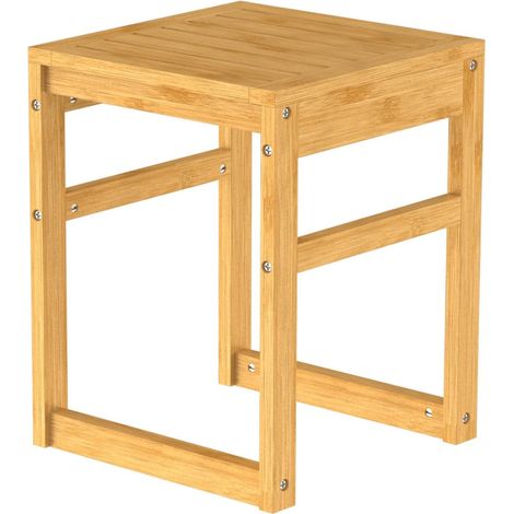 EISL BMBA02-BH2 - Sgabello da bagno in bambù per bagno, con seduta (larghezza x altezza x profondità): circa 35 x 45 x 35 cm (1/5)