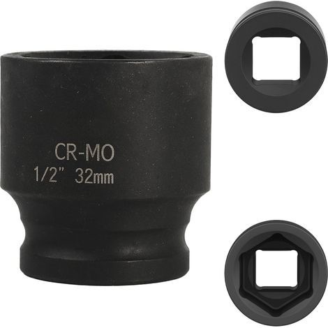 x 32mm 6-Point Socket, Cr-Mo Steel, for 1/2" Impact Wrench, Bicycle and Lock (1/5)