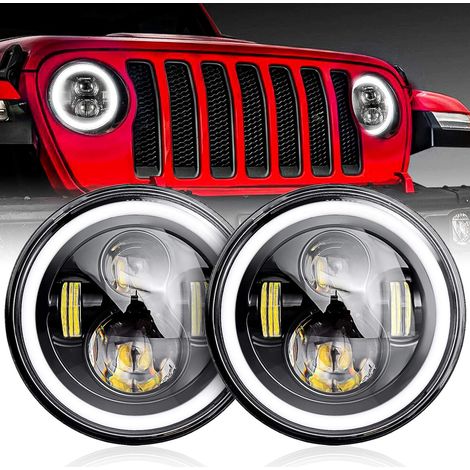 GARRYFIZH Phare LED voiture moto 7 pouces DRL clignotant 6000K 140W IP67 étanches (1/5)