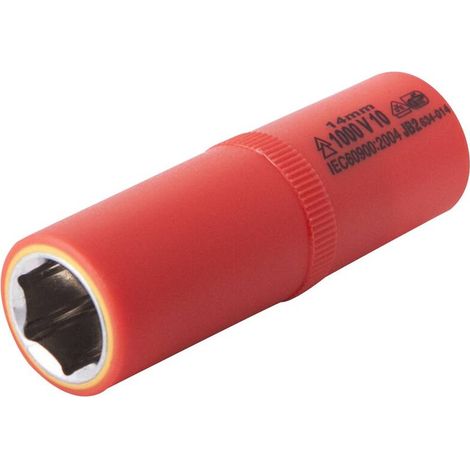 Douille 14mm L.72mm 3/8" isolée 1000V IEC 60900 en Crv - OE 0705 - CLAS Equipements
