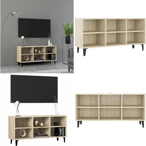 TV-Schrank mit Metallbeinen Sonoma-Eiche 103,5x30x50 cm - Holzschrank - Metallbeine (1/5)
