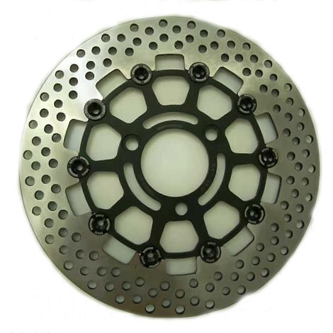 Disque de frein flottant universel en aluminium CNC 3 trous 260 x 70 mm pour moto Yamaha BWS WiSP - noir (1/5)