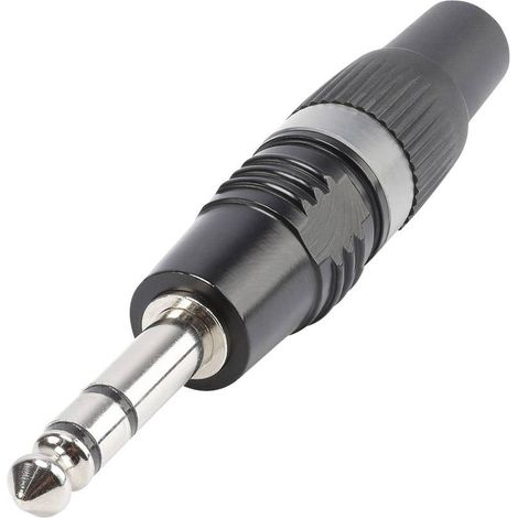 Jack 6.35 mm mâle, droit Hicon HI-J63SP-B Nombre de pôles: 3 stéréo noir, argent 1 pc(s)