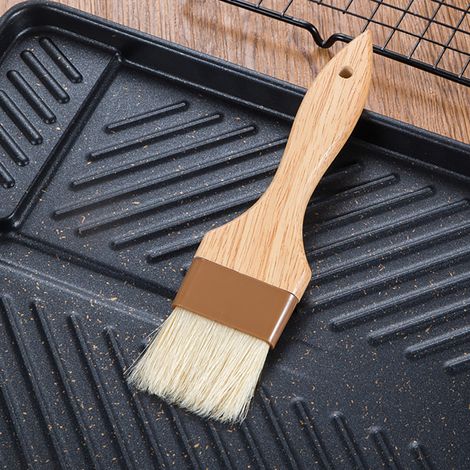 Woll-Backpinsel, Küchen-Ölpinsel mit Holzgriff, Woll-Grillpinsel (1/5)